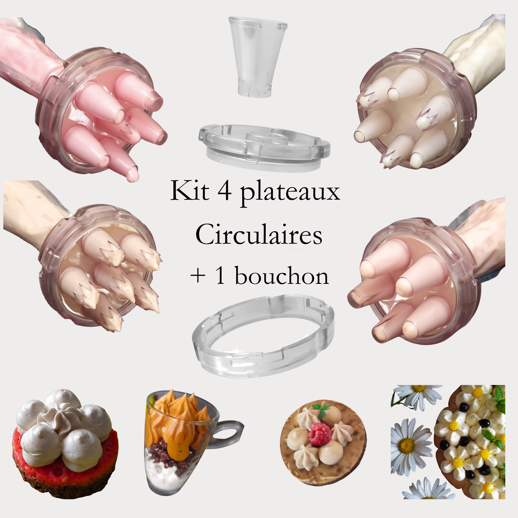 Set 4 plateaux Circulaires + le bouchon