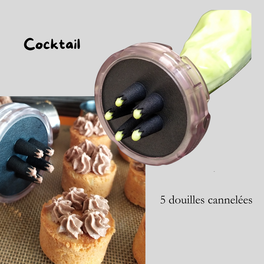 Plateau - Cocktail-Rond-5 Cannelées (No thanks  ( the tray only))