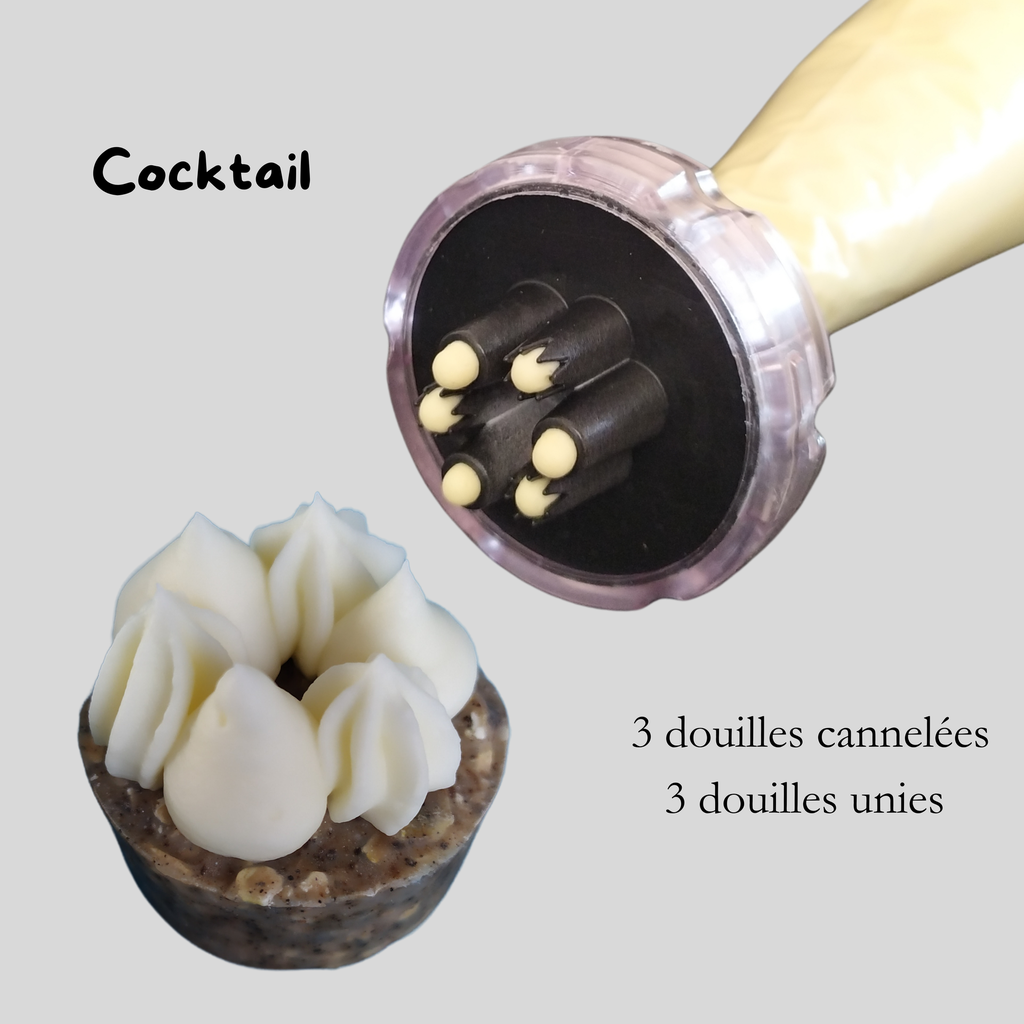 Plateau - Cocktail-Rond-3 Cannelées et 3 unies (Non merci ( Plateau seul))